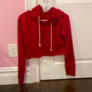 Adorable red cropped hoodie